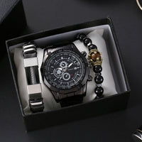 Men's Steel Belt Fashion Watch Set