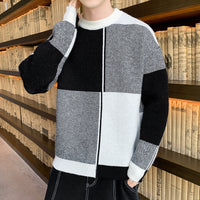 Men's Korean-style Trendy Crew-neck Sweater With Long Sleeves