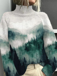 Printed Casual Cloak Coat Cardigan Sweater