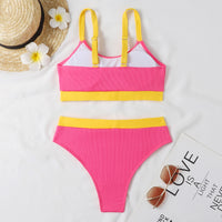 New Special Cloth Thread Sunken Stripe Bikini For Women