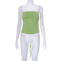 Pure Color Tied Tube Top Backless Wrap Chest Inner Wear