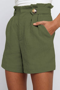 European And American Solid Color High-waisted Frilly Loose Straight-leg Pants