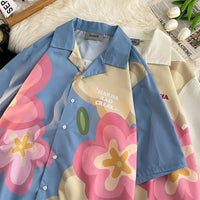 Summer Thin Couple Casual Printed Short Sleeves Shirt