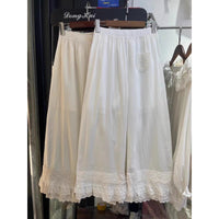 Artistic-style Wide-leg Pants Womens Loose-fitting Casual Cotton