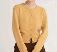 Autumn New Retro Gold Buckle Sweater French Waist Trimming Coat