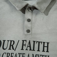 Waste Soil Punk Distressed Letters Long-sleeved Polo Shirt