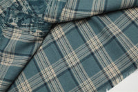 Distressed Tie-dyed Plaid Long-sleeved Shirt Men's Fashion Brand