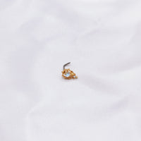 Titanium Screw Rod Love Crown Zircon Nose Nail