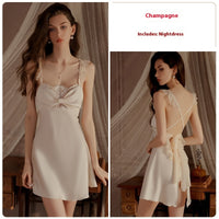 Butterfly Gathered Pure Desire Split Sling Plus Size Home Nightdress