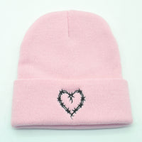 Outdoor Keep Warm Couple Heart-shaped Knitted Hat Women