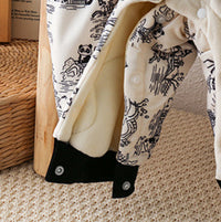 Baby Autumn And Winter Onesie Newborn Chinese Wind Panda Go Out Clothes Plus Velvet Thickened Romper