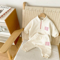 Spring New Children's Love Letter Sweater Pants Leisure Suit