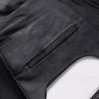 Retro Dark Gray Zipper Hip Hop Men And Women Couple