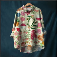 Women's 3D-patterned Long-sleeve Button-up Top