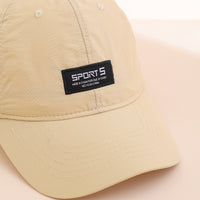 Korean Version Of A Simple Solid-color Embroidered Letter Quick-drying Baseball Cap With Adjustable Soft Top Sunshade Beanie Hat, Suitable For Outdoor Versatility