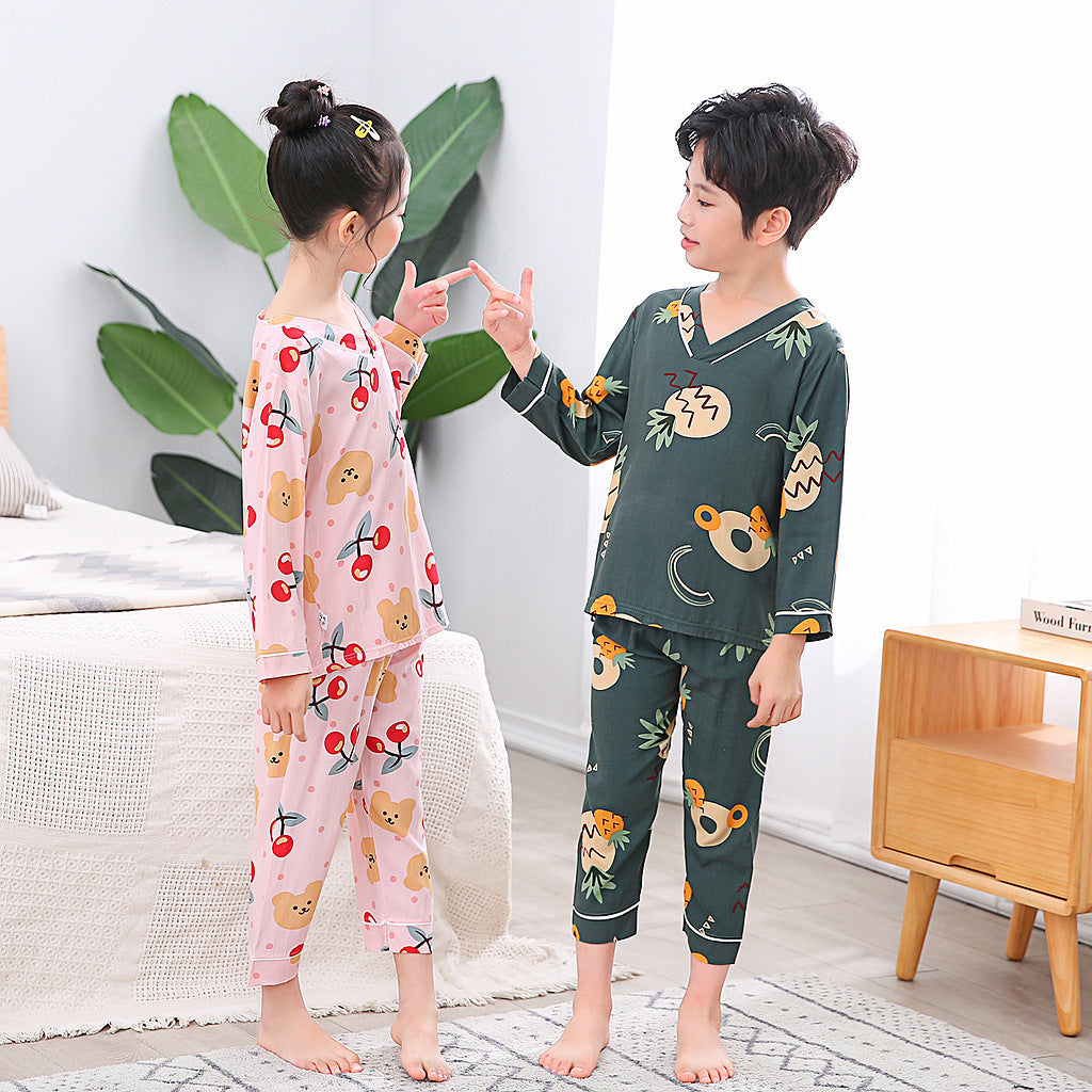 Children's Summer Thin Print Homewear Set