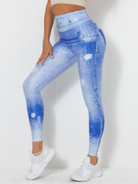 Denim Peach Womens Yoga Pants