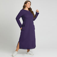 Women's Casual Solid Color Loose Plus-size Knitted Lace Dress