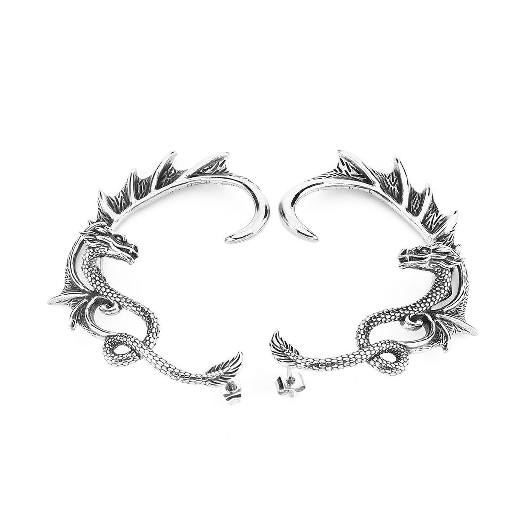 Stainless Steel Earrings Exaggerated Punk Flying Dragon