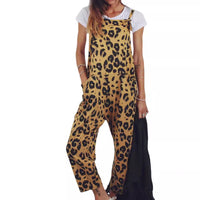 Leopard Print Loose Plus Size All-match Jumpsuit