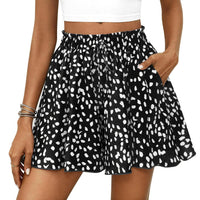 High-waisted Floral Print A-line Shorts Womens Casual Loose Shorts