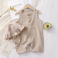 Baby Vest Short Sleeve Rompers New Cotton Double-layer Gauze