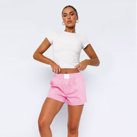 Women's Casual Striped Patchwork Home Shorts