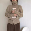 Design High Waist Button Retro Lazy Style Wear Sweater