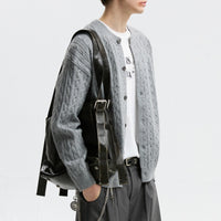 Twisted Solid Color Sweater Cardigan For Men And Women, American Style For Autumn And Winter