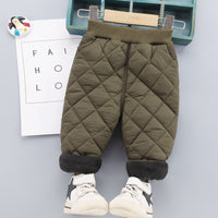 Boys And Girls Three Layers Of Thickened Warm Pants
