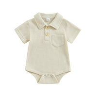 Baby Fashion Casual Solid Color Waffle Jumpsuit