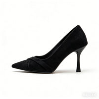 2025 Fall New French Retro Suede Pointed-Toe Stiletto Pumps For Women