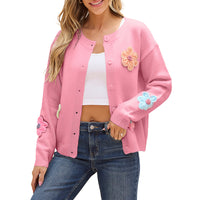 Winter New Floral Pattern Knitted Cardigan For Women