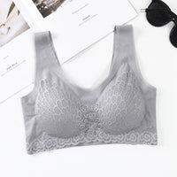 Latex Underwear Women's Seamless Lace Sleep Bra