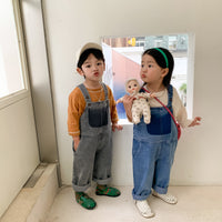 Spring Korean Style Boys And Girls Denim Overalls
