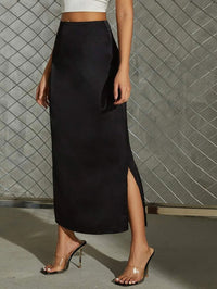 Split Satin Skirt Summer New Versatile Color