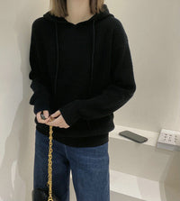 Casual And Versatile Women's Cashmere Hooded Knit Sweater