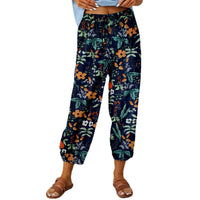 Fashion Floral Print Casual Jumpsuit Lady's Pants