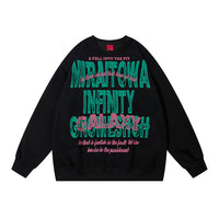 Letter Print Loose Round Neck Sweater