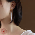 Full-cubic-zirconia Titanium Steel Instagram-style 18k Gold Earrings