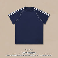 Striped Short-sleeve Pants Sportswear Set