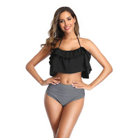Bikini Split Swimsuit European And American Cross-border High Waist Printing