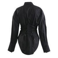 Slimming Stylish Drawstring Shirt Jacket That Accentuates The Waist