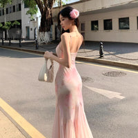 High-End Rendered Floral Print Dress Womens Summer