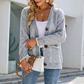Wool Rain Contrast Color Button Sweater Women