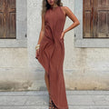 Womens Solid-Color Elegant And Classy Dress