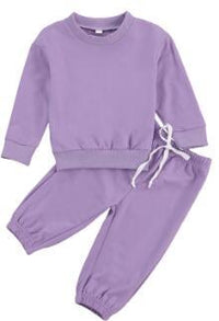 Children's Long-sleeved Pink Pullover Sweater Suit