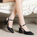 Womens Versatile Pointed-toe Chunky-heel Sandals