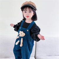 Pocket Bear Corduroy Soft Overalls Korean Version For Boys And Girls