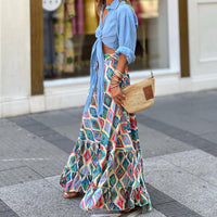 Resort-style Printed Maxi Skirt For Women
